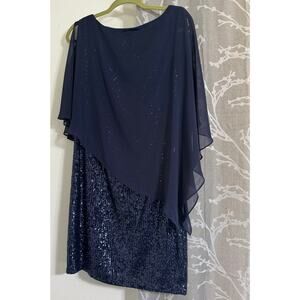 X BY XSCAPE Womens Sleeveless Boat Neck Short Party Sheath Dress